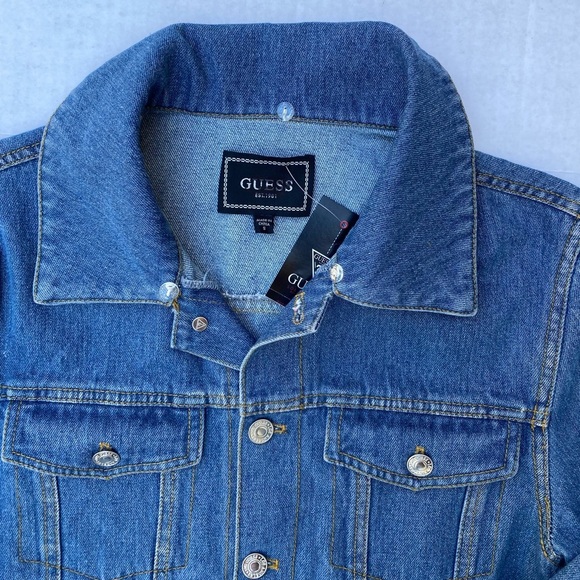 New GUESS Women's Faux-Fur Denim Jacket SZ S - Picture 7 of 7